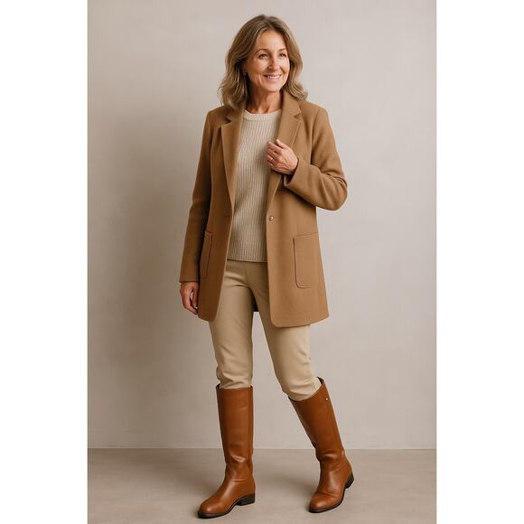 Sam Edelman Cognac Leather Knee-High Riding Boots | Gold Logo Detail | Women’s 9 - Picture 8 of 8